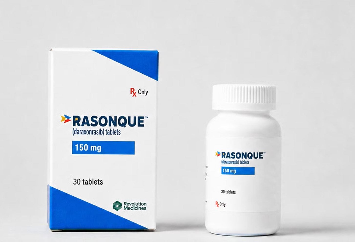 Hình ảnh do Revolution Medicines cung cấp ngày 26/8/2026 cho thấy bao bì thuốc điều trị ung thư tuyến tụy mới daraxonrasib, được bán với tên thương mại Rasonque. Ảnh: AP