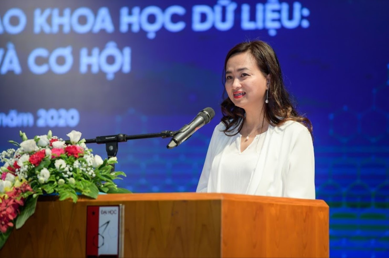Phó Giáo sư, Tiến sĩ khoa học Phan Thị Hà Dương tại buổi Tọa đàm: “Nhân lực chất lượng cao Khoa học dữ liệu: Thách thức và cơ hội”. Anh: BLĐ
