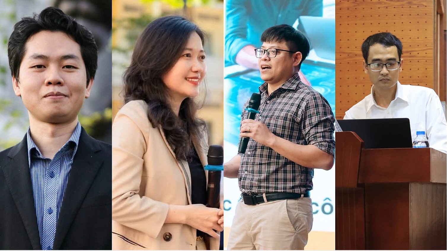 Từ bìa trái sang, TS. Nguyễn Phi Hùng, ThS. Ngô Thị Thúy An, TS. Nguyễn Lương Vương và TS. Hoàng Mạnh Tuấn. Ảnh: FPT