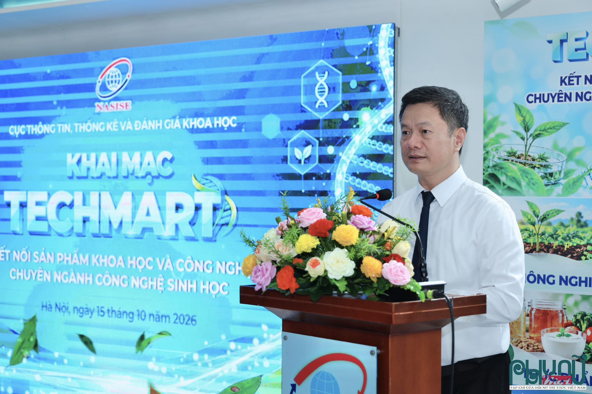 Ông Trần Đắc Hiến - Cục trưởng Cục Thông tin, Thống kê và Đánh giá khoa học (Bộ Khoa học và Công nghệ) phát biểu khai sự kiện.