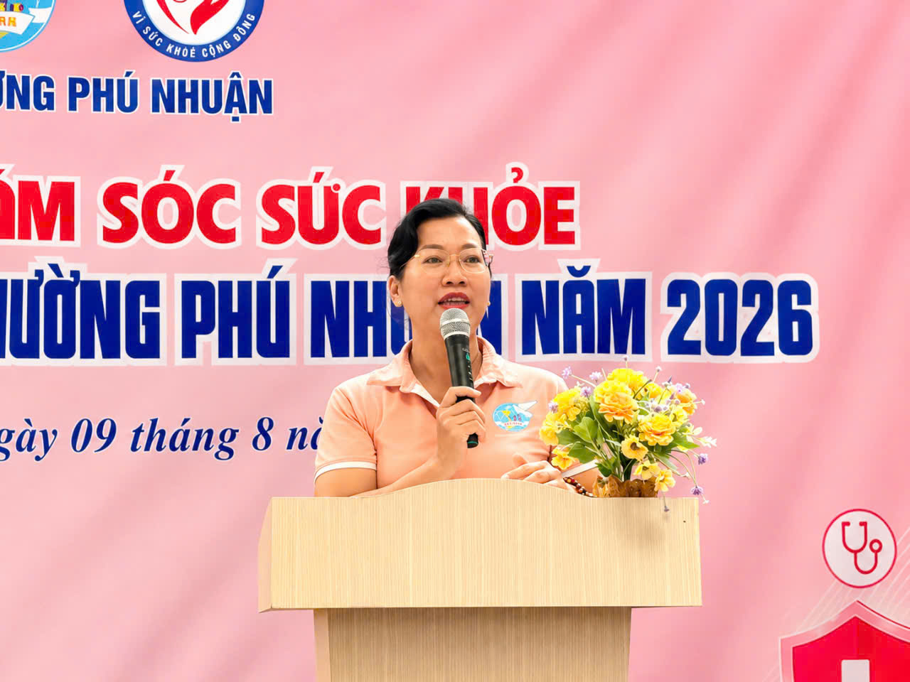 Bà Lê Thị Thanh Thảo - Phó Chủ tịch Ủy ban MTTQ Việt Nam, Chủ tịch Hội Liên hiệp Phụ nữ phường Phú Nhuận, TP. HCM phát biểu khai mạc