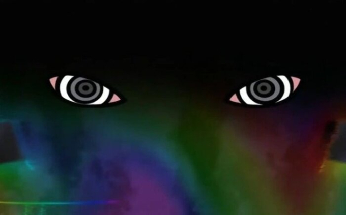 Màu sắc của đôi mắt Rinnegan khi bắt đầu xuất hiện trong anime.
