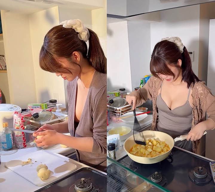 Làm clip nấu ăn, hot girl khiến cả trăm ngàn fan “xem không rời mắt”