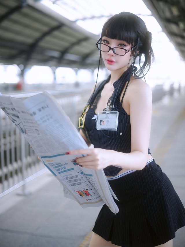 Chụp ảnh trên tàu điện, hot girl bất ngờ viral nhờ phong cách giống hệt nhân vật game