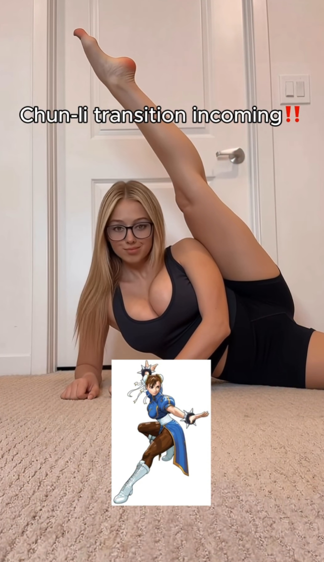 Đẳng cấp Chun-li đời thực, tung cú xoạc chân thẳng tắp, có khiến phiên bản của Lê Bống 