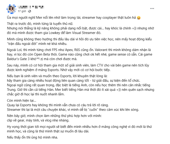 Mercury Nguyen trải lòng về quãng thời gian hoạt động Esports, khẳng định một điều khiến fan 