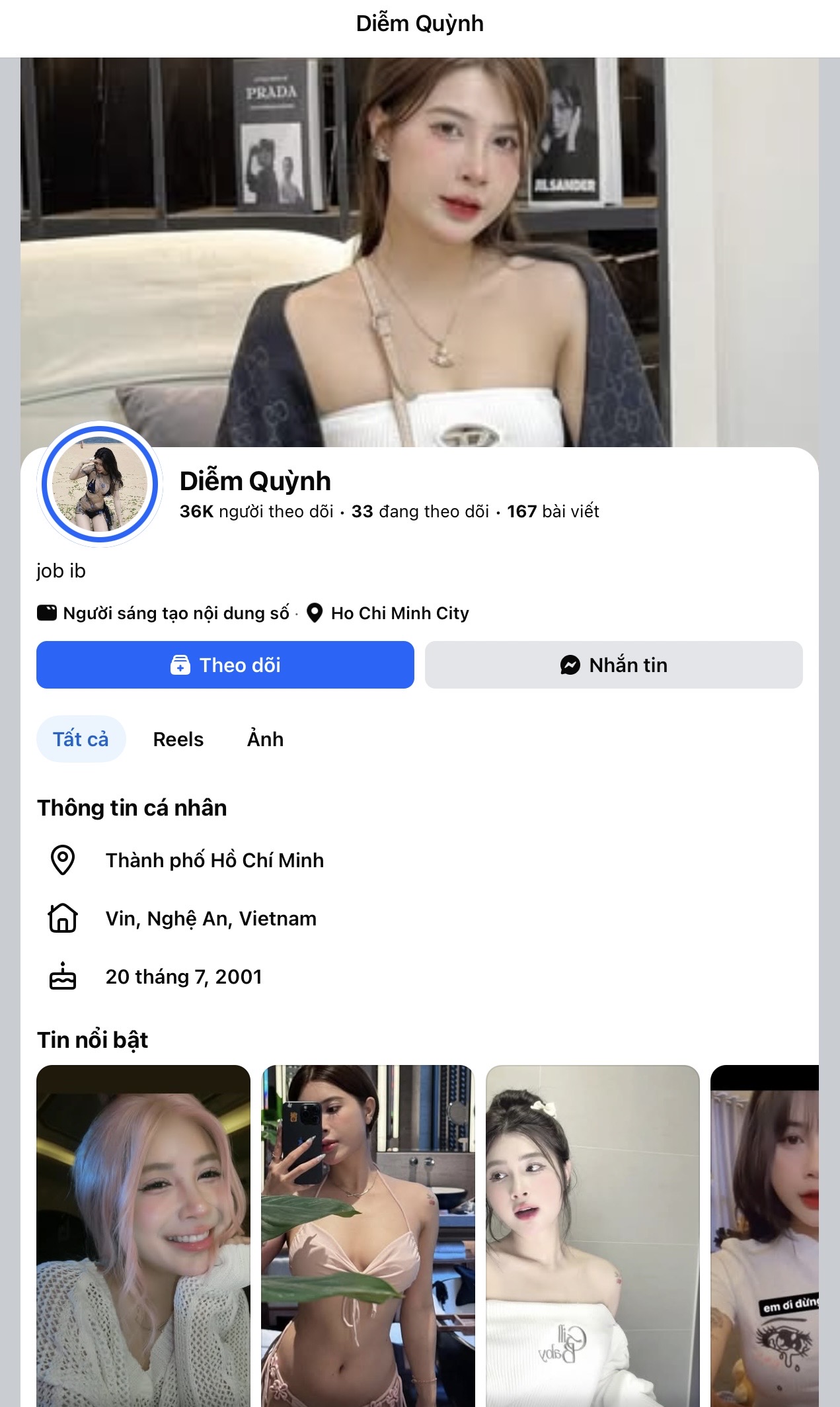 Tài khoản giả mạo.