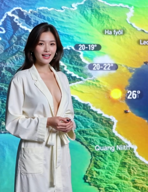 Cảnh báo: Sử dụng AI để tạo ra nữ MC dự báo thời tiết ăn mặc hở hang, phản cảm