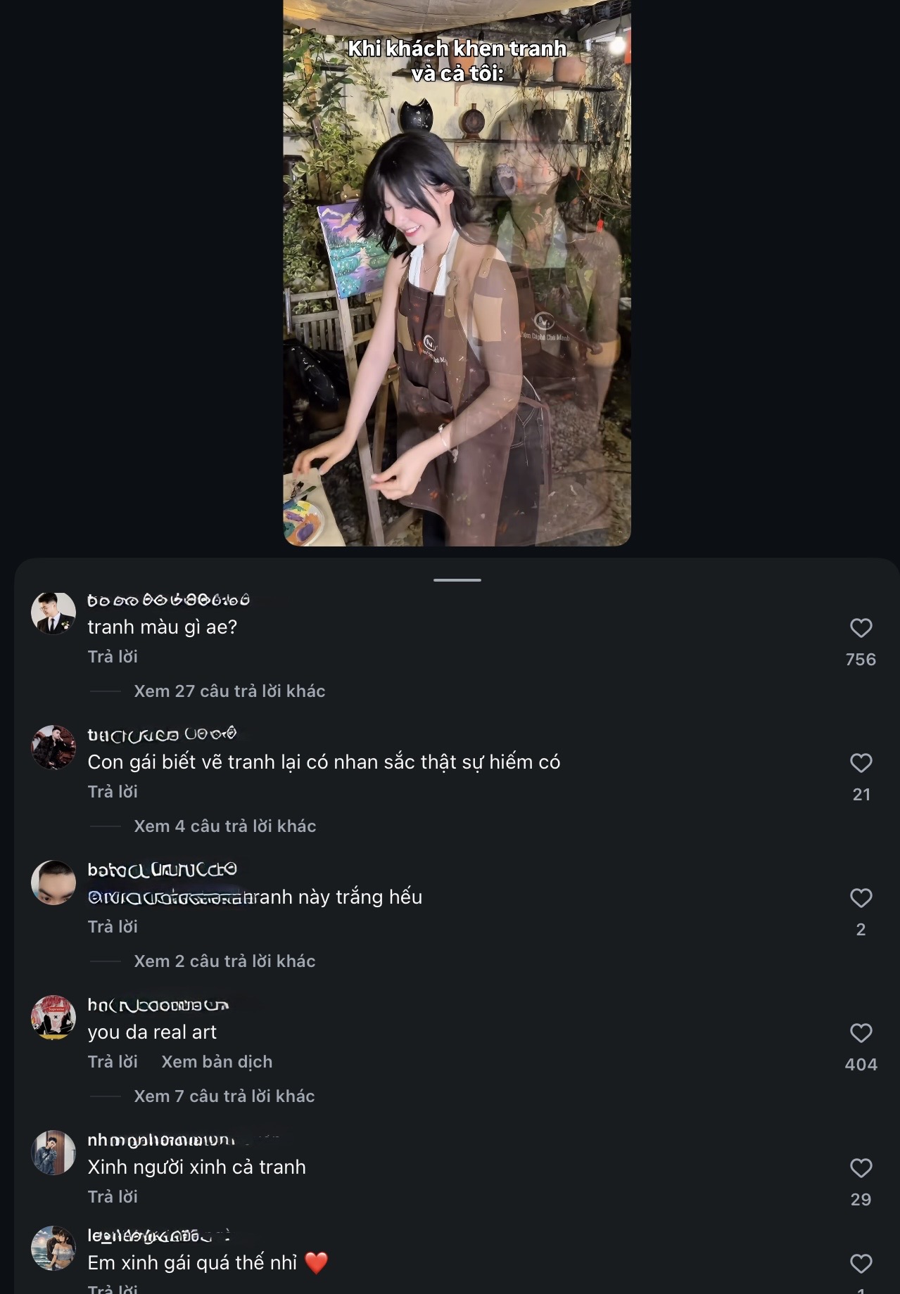 Nụ cười gây thương nhớ của gái xinh vẽ tranh, cầm cọ nhưng khiến trái tim fan nam tan chảy 