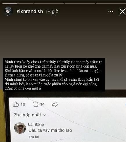 Bạn gái Lai Bâng bị 