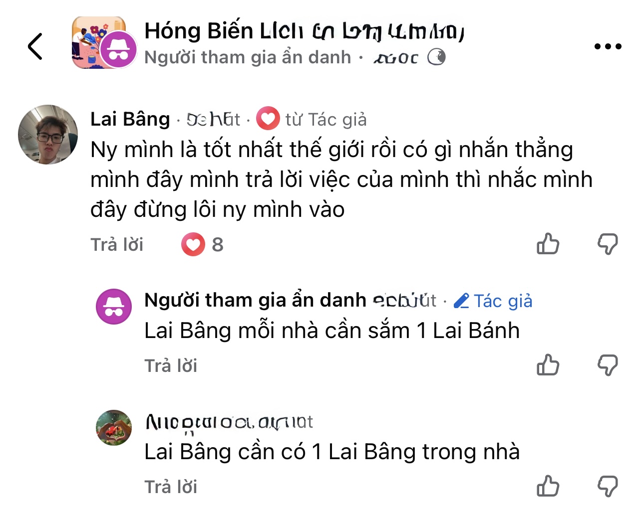Bạn gái Lai Bâng bị 