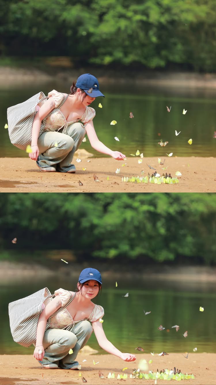 Hơn 320.000 lượt xem cô gái đi săn bướm, bộ ảnh đẹp tựa tiên cảnh gây bão mạng