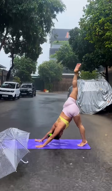 Tập Yoga dưới mưa, đoạn video ngắn của hot girl bất ngờ lan truyền gây tranh cãi 