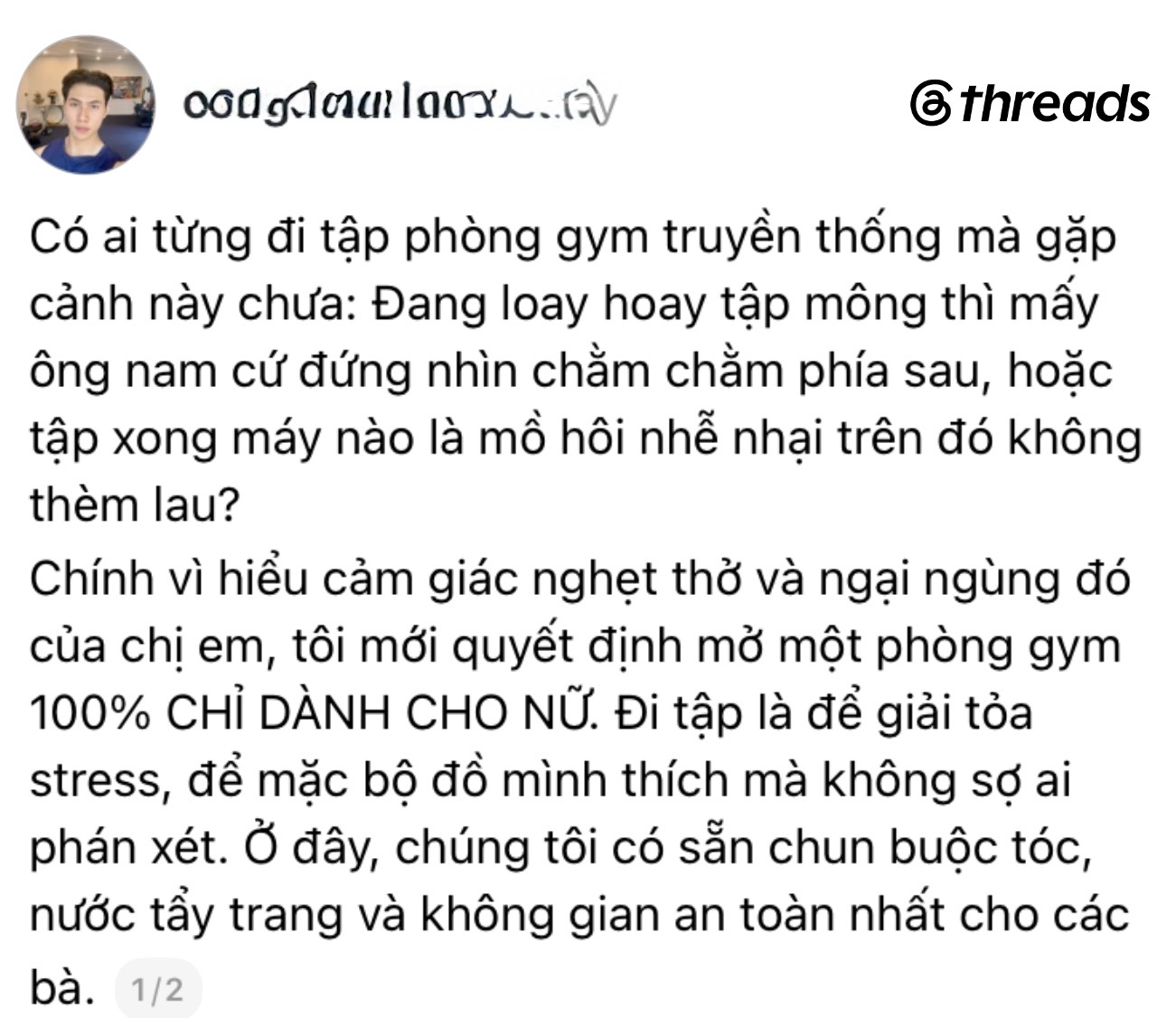 Tranh cãi mô hình phòng gym nữ 