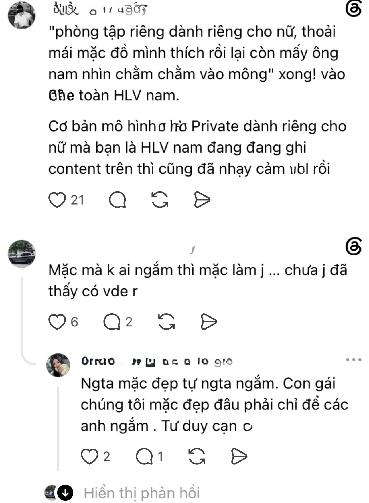 Tranh cãi mô hình phòng gym nữ 