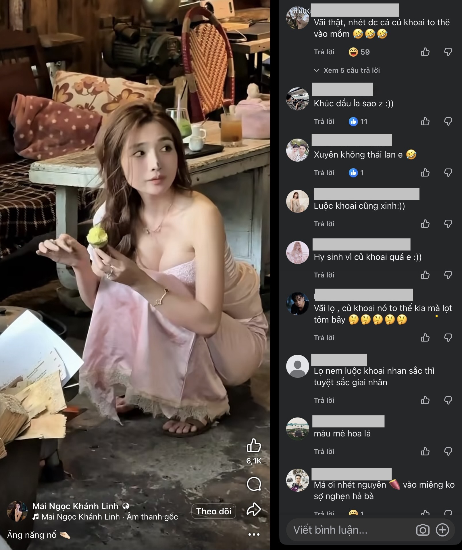 Chỉ ngồi ăn khoai, hot girl cũng nhận được cơn mưa lời khen có cánh