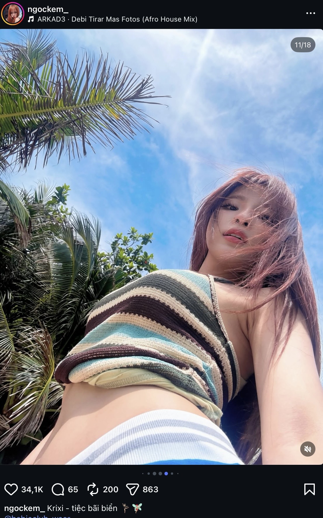 Ngọc Kem khiến fan đứng ngồi không yên với bộ ảnh lấy cảm hứng từ skin Krixi tiệc bãi biển