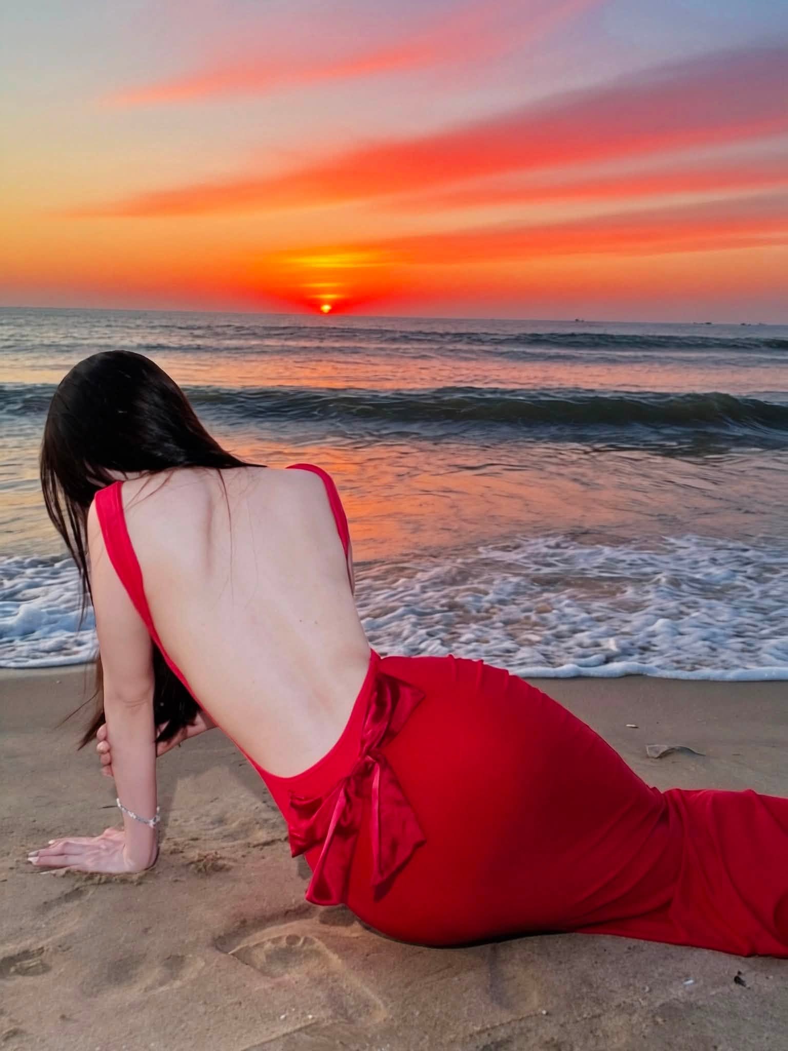 Khéo khoe lưng trần trên biển Mũi Né, hot girl này khiến người xem chỉ muốn lập tức