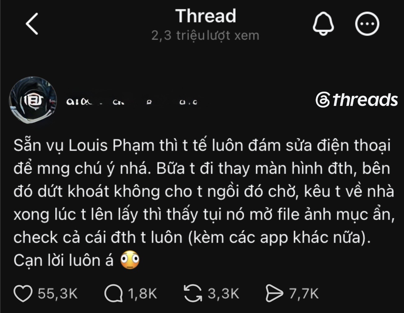 Cô gái đi sửa điện thoại đăng đàn cảnh báo sốc