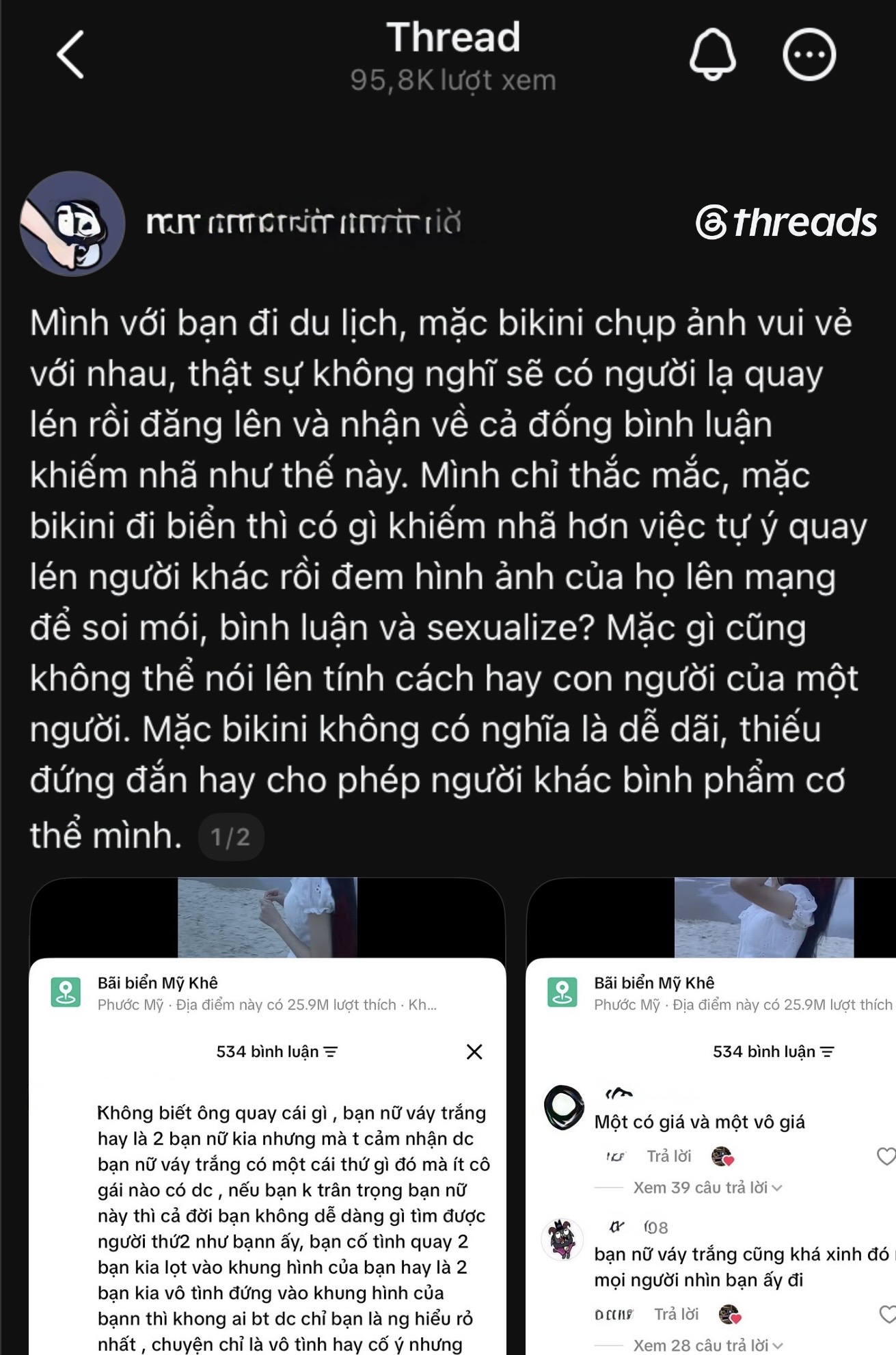 Đi biển, cô gái ngỡ ngàng khi bị quay lén rồi trở thành chủ đề bàn tán khiếm nhã