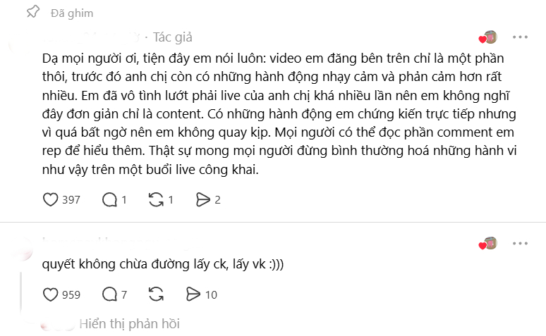 Sốc! Cặp đôi vô tư livestream cảnh yêu đương 18+ phản cảm, khiến dân tình