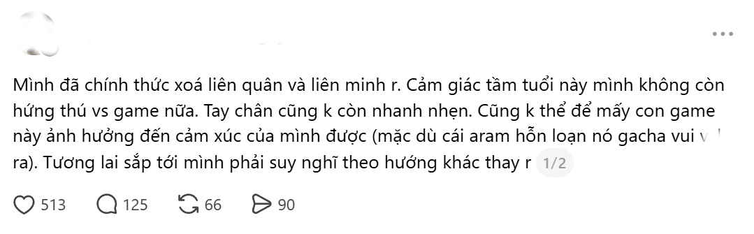 Lời ngỏ xóa game của một người chơi