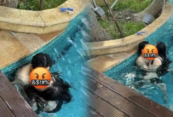 Bất chấp thời tiết xấu, mưa to sóng lớn, cặp đôi làm