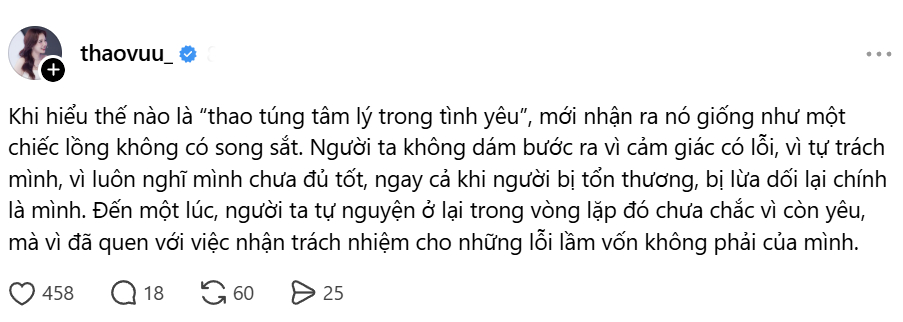 MC Phương Thảo phiền lòng chuyện yêu, đăng đàn tâm sự giữa đêm