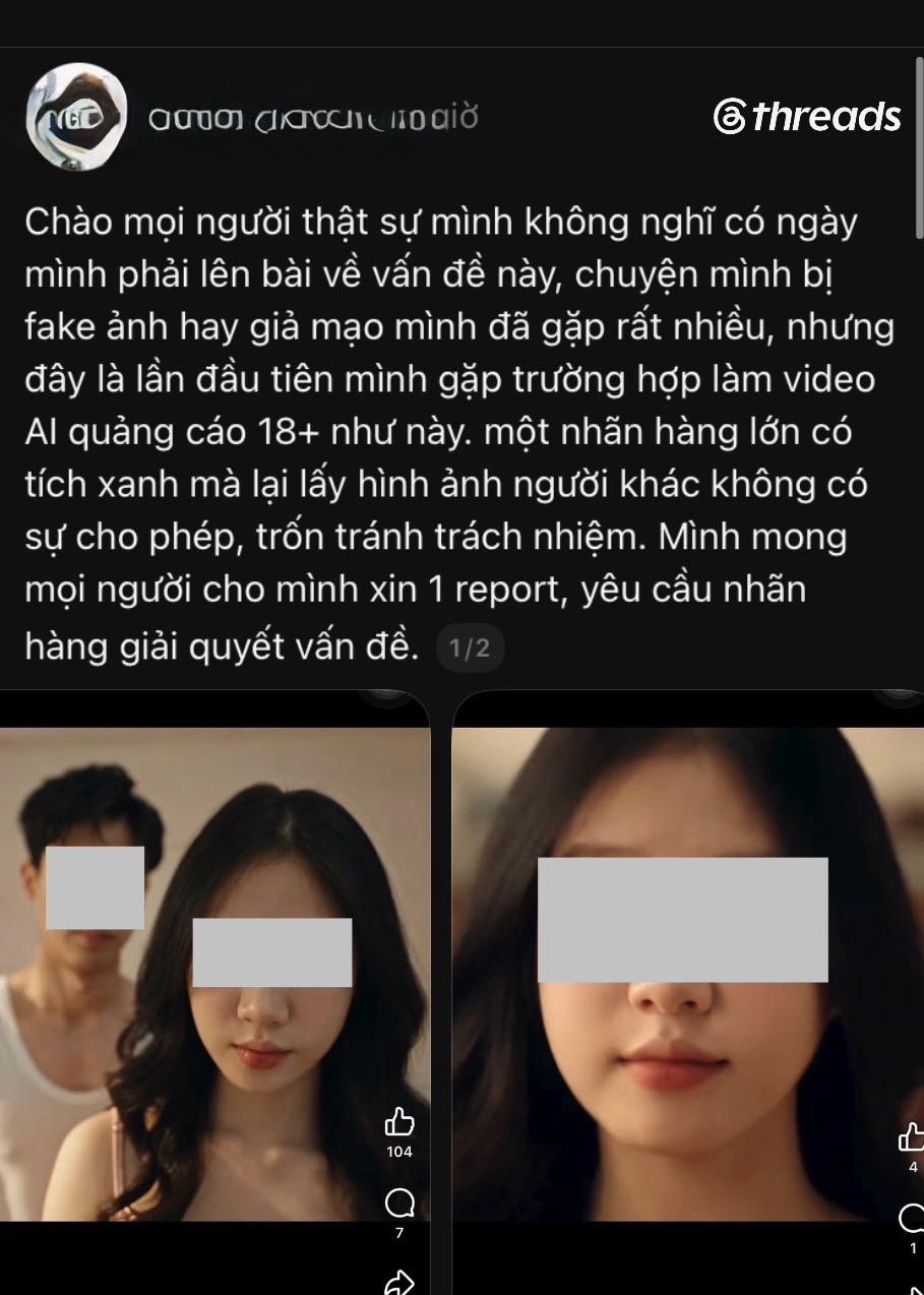 Hot girl bàng hoàng khi hình ảnh cá nhân bị đánh cắp, xuất hiện trong quảng cáo sản phẩm 18+