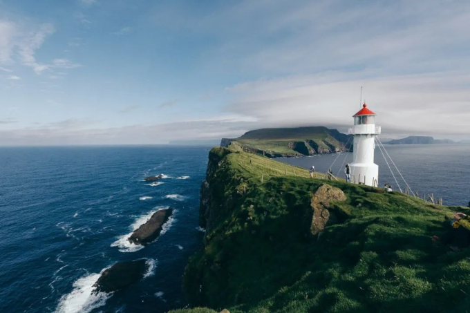 Phong cảnh bờ biển Quần đảo Faroe.