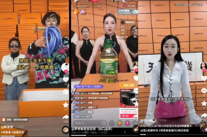 Nhiều người livestream bán hàng khác cũng bắt chước phong cách của Trịnh Hương Hương nhưng không đạt được hiệu quả