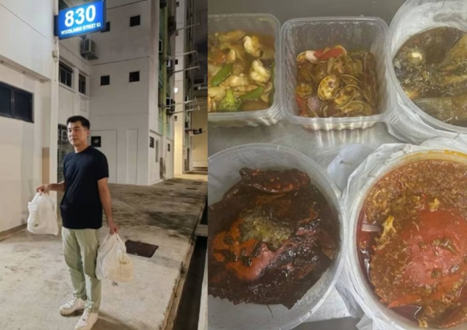 Chủ nhà hàng House of Seafood, ông Francis Ng, đích thân giao đơn đặt hàng đến một căn hộ ở Woodlands vào ngày 22/12.