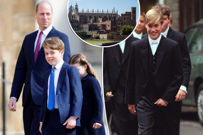 George đến thăm trường William từng học hồi tháng 6/2023.