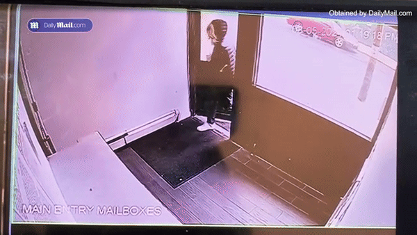 Camera phát hiện hình ảnh nghi phạm đi vào tòa nhà.