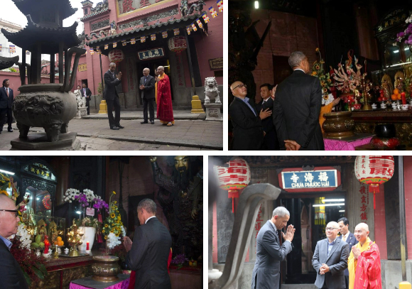   Cựu tổng thống Barack Obama từng đến thăm chùa Ngọc Hoàng.  