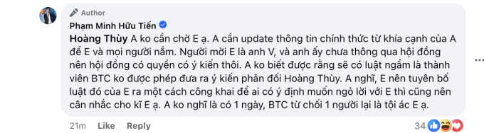 Dược sĩ Tiến cũng đưa ra câu trả lời cho Hoàng Thùy 