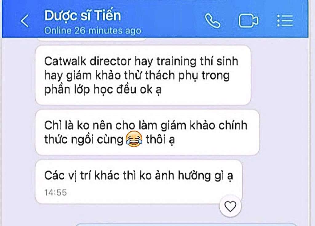 Đoạn tin nhắn được cho là của Dược sĩ Tiến với người khác do Hoàng Thùy đính kèm trong bài đăng