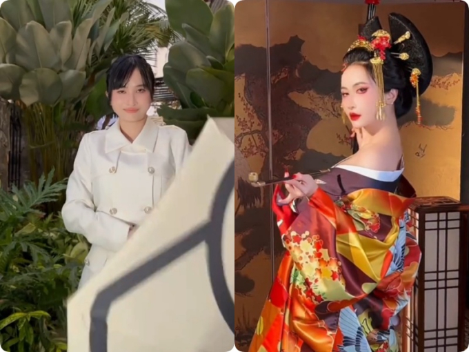 Mina Phạm biến hình thành nhân vật Geisha. 