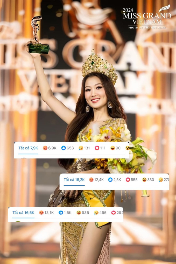 Trang fanpage của Miss Grand Vietnam nhận bão chỉ trích cùng icon phẫn nộ sau kết quả đêm Chung kết mới đây