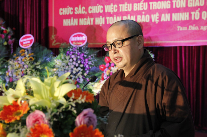 Đại đức Thích Thanh Phương, Trưởng Ban Trị sự Phật giáo Việt Nam huyện Tam Đảo (Vĩnh Phúc) đã làm việc với nhà sư Thích Thanh Toàn.
