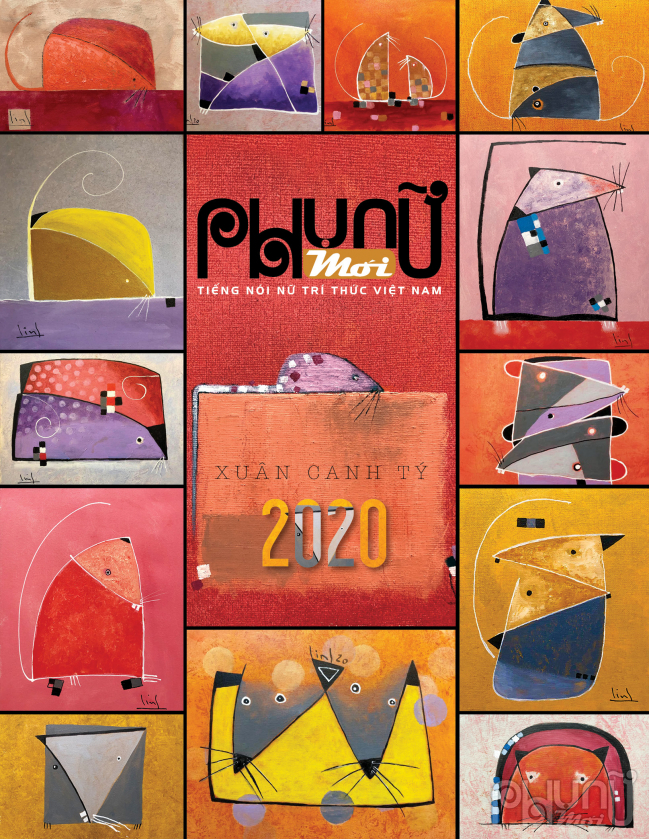 Bìa Tạp chí Phụ nữ mới Xuân 2020 , tranh của Tào Linh, thiết kế của Lê Khiếu Minh