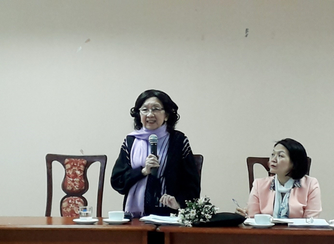   Chủ tịch Hội Nữ trí thức Việt Nam- GS. TSKH Phạm Thị Trân Châu phát biểu khai mạc Hội thảo  