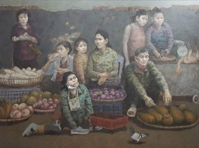 Tranh của họa sỹ Dương Tuấn tham gia triển lãm