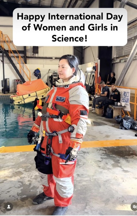 Amanda Ngọc Nguyễn trong một buổi huấn luyện trước khi du hành vào vũ trụ (Ảnh: @amandangocnguyen)