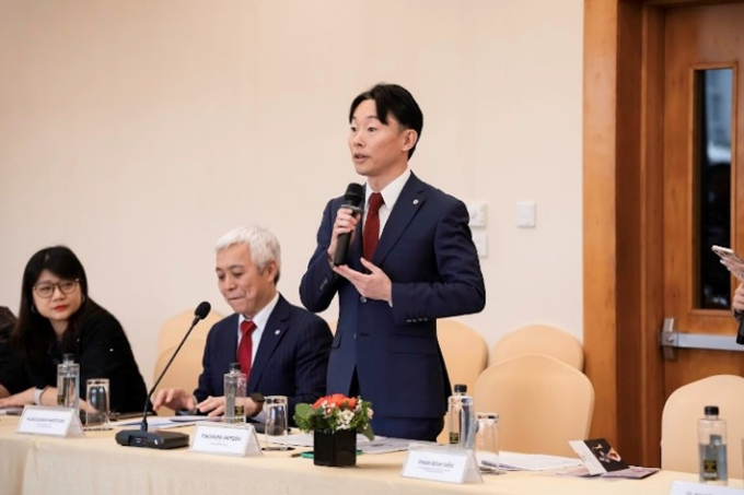   Ông Tokumura Aritoshi – Chủ tịch kiêm Tổng giám đốc Tập đoàn Hands Holdings phát biểu tại buổi lễ  