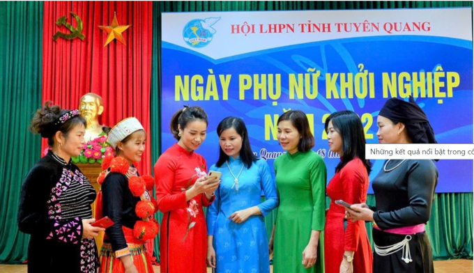Chia sẻ các ứng dụng công nghệ số với lãnh đạo, cán bộ Hội LHPN tỉnh, Hội phụ nữ cơ sở tại tỉnh Tuyên Quang
