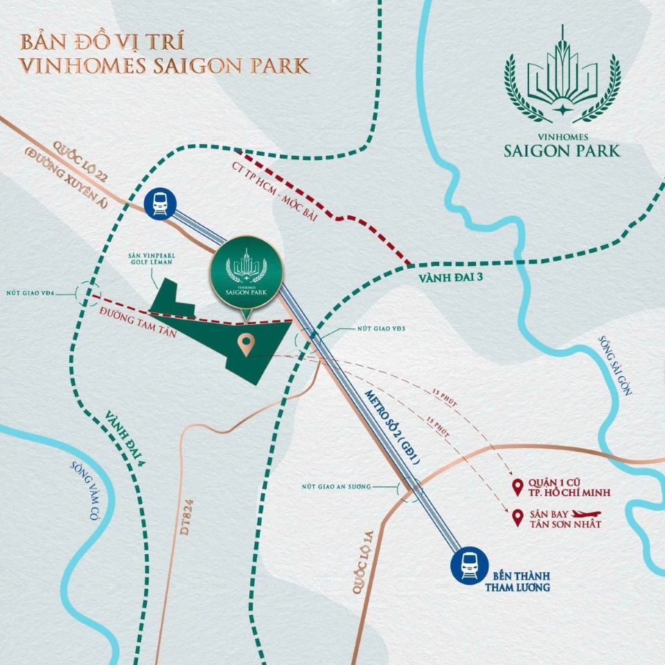 Vinhomes Sài Gòn Park nằm ở tâm điểm hạ tầng đang bứt tốc mạnh mẽ của Tây Bắc TP.HCM. 