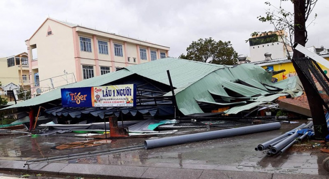 Công trình bị đánh sập ở Quy Nhơn. Nguồn: Hi San