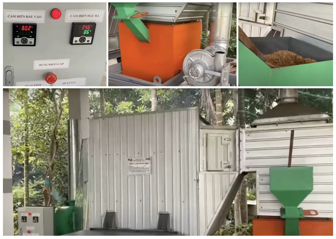 Cấu tạo thiết bị sấy nông sản di động có dạng tháp được ứng dụng hiệu quả tại xã Thu Bồn, thành phố Đà Nẵng