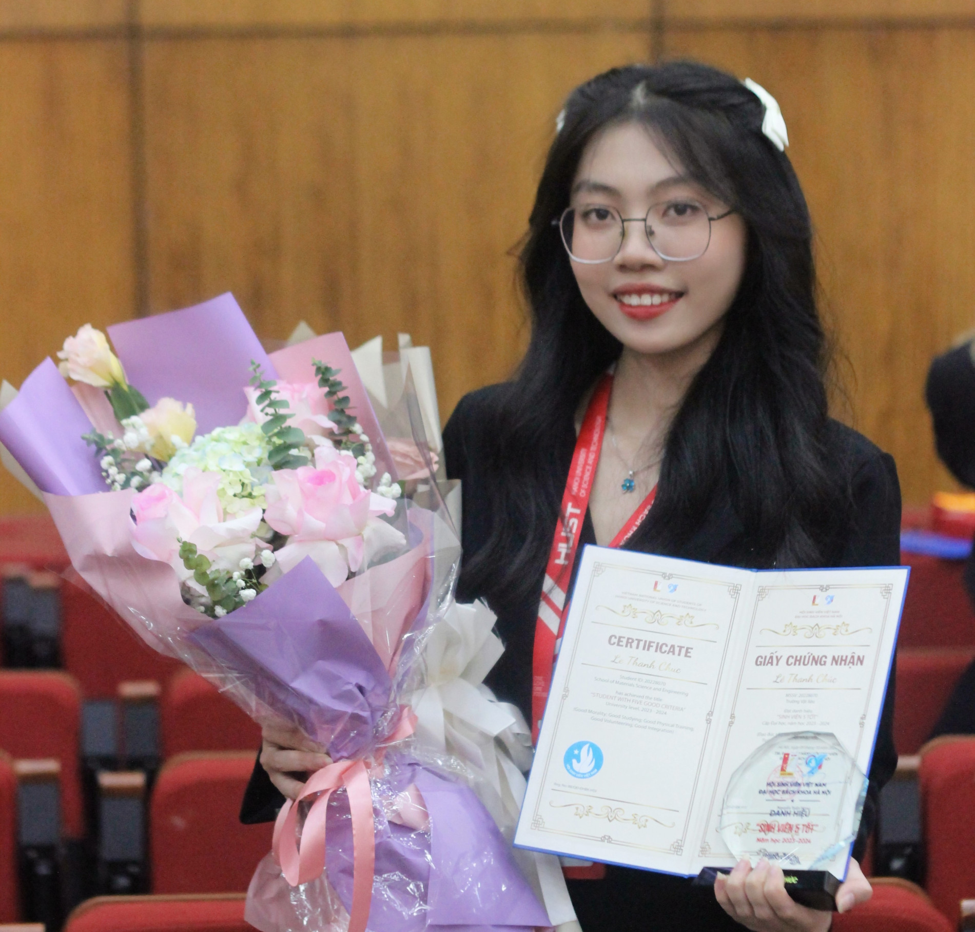 Lê Thanh Chúc đạt danh hiệu Sinh viên 5 tốt cấp Đại học năm học 2023 - 2024